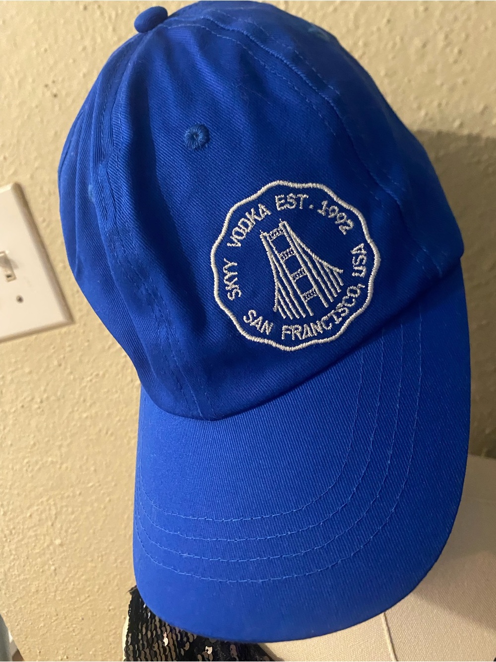 Sky Royal Blue Kids Baseball Cap with White Embroidered Patch